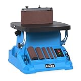 Güde Spindel-Bandschleifmaschine GSBSM 500 (230 V, 500 W, 2000 min-1 Spindeldrehzahl, 8 m/s Bandgeschw., oszillierend, 2 in 1 Gerät, werkzeuglose Umrüstung, Tisch 0-45° einstellbar, inkl. Zubehör)