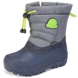 Apawwa Unisex Kinder Winterschuhe Outdoor Winterstiefel Jungen Warmfutter Schneestiefel Mädchen HD479 Color Green Size 22