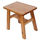 Aoresac Kinderhocker, Stabile Vier Füße, Starke Tragfähigkeit, Verschraubt, Hochwertiger Bambus für Wohnzimmer, Badezimmer, (Kleiner quadratischer Bambushocker)