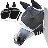 Pferde Fliegenmaske,Fliegenschutz Pferd Cob mit Ohrenschutz,Horse Fly Mask,Fliegenhaube Pferde,Atmungsaktive Moskito Maske