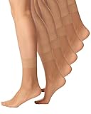 Nur Die 5er Pack Söckchen Seidenfein 15 DEN transparente Nylon Feinsöckchen seidig glänzend breiter Komfortbund Damen