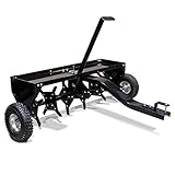 Wiltec Aerifizierer 90 cm für Aufsitzmäher, Rasenlüfter mit 7,6 cm Arbeitstiefe, Rasenbelüfter aus Stahl mit Kupplung für Rasentraktor