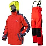 Navis Marine segeljacke herren wasserdicht mit verstellbarem Latzhosen-Einsatz, atmungsaktiv - für Offshore und küstennah Sailor NS-147(Red,M)