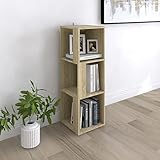 Eckregal, Würfel-Bücherregal, L-förmiges Bücherregal, Holzaufbewahrungsregal, CD-Nizer, Sonoma-Eiche, Bibliothekseinheit, 33 x 33 x 100 cm, modernes Design für Zuhause und Büro