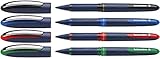 Schneider 183094 One Business Tintenroller (dokumentenecht, Strichstärke 0,6 mm, Made in Germany) 4er Pack (schwarz, blau, rot, grün)