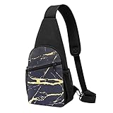 FEYUNYAN Strapazierfähige Umhängetasche für Herren und Damen, leichte Reise-Brusttasche mit verstellbarem Riemen, Anti-Falten-Design, Marmor, Outdoor, Shopping, kurze Reisen, Marmor, Einheitsgröße