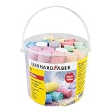 EBERHARD FABER 526520 - Straßenkreide Glitzer 20er Eimer, 6 leuchtenden Farben Straßenmalkreide mit Glitzereffekt