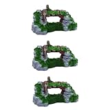 Happyyami 3St Aquarium Dekoration qridor gartendekoration Rockery Decoration Aquarium Luftpumpe Aquarienpflanzen künstlich Tank Verzierung der Aquariumbrücke Aquarienverzierung Harz Green