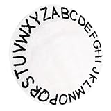 PEPLAYTAL Runder Kinderteppich mit ABC Alphabet rutschfest Waschbar Weicher Bodenschutz für Wohnzimmer Schlafzimmer Spielzimmer Pflegeleicht Dekorativ Kinderfreundlich