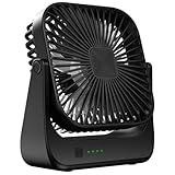 Tischventilator Mini USB Ventilator Tragbarer Klein Wiederaufladbarer 4 Geschwindigkeiten 360° drehbarer Akku Aufladbar Leise ventilatoren Für Reisen Büro Zuhause Draußen Geschenke für Frauen Männer