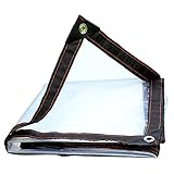 100 % wasserdichte, robuste Plane, transparente Plane, Regenfest, Kunststofftuch, transparente PE-Zeltplane mit Ösen für Isolierung und robusten Schutz
