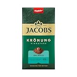 Jacobs Filterkaffee Krönung Balance, mittlere Röstung, Kaffee gemahlen, geröstet in Deutschland, ideal für Filterkaffeemaschine & French Press, Intensität 5/10, 500 g (Packung mit 6)