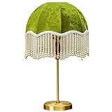 FAZRPIP Kuppel-Kunst-Tischlampe aus Stoff in Grün, Nachttischlampe für Schlafzimmer, Arbeitszimmer, Leselampe, Büro-Nachtlampe, kleine Tischlampe für Wohnzimmer, Nachttischlampen
