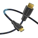Sonero® 4K Mini HDMI auf HDMI-Kabel, Premium High Speed, 4K 60Hz, Mini HDMI Stecker auf HDMI Stecker, vergoldete Kontakte, zweifache Abschirmung, Baumwollmantel, 1,00m