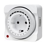 Mechanische Zeitschaltuhr Steckdose, 24-Stunden-Programm Analoge Zeitschalt-Steckdose mit 96 Segmenten 15 min Schaltintervall, für Saisonbeleuchtung, Feiertagsdekorationen, Lampen, Wachsen Licht