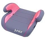 PETEX Kindersitzerhöhung 'Max' Autokindersitz Gruppe 2+3 für Kinder mit 15-36 kg, Grau/Rosa, 1 Stück (1er Pack)