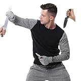 ZZwansuGE Schnittfeste Kleidung Der Stufe 5, LangäRmlige Taktische Jacke – Bissfest, ReißFest, Durchstichfest, Schnittfeste Sicherheitskleidung, Verdecktes LangäRmliges T-Shirt D-XXL