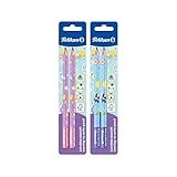 Pelikan 807395 Schreiblernbleistift, Farbig sortiert, 2 Stück auf Blisterkarte