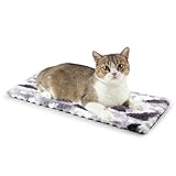 Petace Fensterliege für Katzen Selbstwärmende katzenbett Fensterbank rutschfest, Selbstheizende katzendecke für Fenster 60x24cm, weich und waschbarer Bezug grau