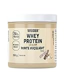Weider Whey Protein Cream (250 g) Geschmack weißer Schokolade - Haselnuss, Brotaufstrich mit 24 % Protein, Molkenprotein, ohne Zuckerzusatz, ohne Palmöl