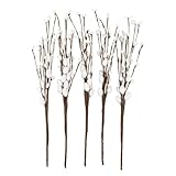 Ideen mit Herz | Deko-Zweige mit Weidenkätzchen | Palmkätzchen | Kunstpflanze | Oster-Dekoration | Frühling | 5 Zweige | 33 cm lang (Weiß)