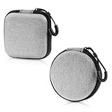 2 Stück Mini Kopfhörer Kabeltasche Aufbewahrungstasche Klein Kopfhörer Tasche Festplatten Hülle Reiseelektronik Schutz Kopfhörer Tasche USB Ladekabel SD Karte (Rund + Quadratisch)