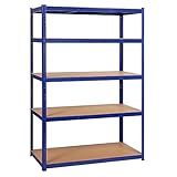 Yaheetech Schwerlastregal 180 x 120 x 60 cm Lagerregal 5 Böden Metall Regal Max. Belastbarkeit: 875kg Kellerregal Steckregal Werkstattregal