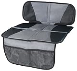 Walser Kindersitzunterlage, Auto-Sitzschoner Kindersitz, PKW-Sitzauflage rutschfest, Tidy Fred Kindersitz-Unterlage ISOFIX-kompatibel grau/schwarz