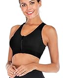 FXTYK Zip Front Sport-BH Post Surgery BH YogaWorkout Fitness Activewear Racerback gepolsterte BHS für Frauen