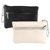 Deepton 2 Stück schlüsselmäppchen Damen, Schlüsseltasche Mini Geldbörse Damen Schlüsseletui Aus Pu Leder Autoschlüssel Tasche Schlüssel Tasche Schlüsselanhänger Tasche Kleine Schlüsselmäppchen Herren