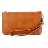 Gürtelclip-Holster Hochwertigere PU-Leder-Handgelenk-Clutch-Geldbörse im Umschlagstil, 8-Zoll-Telefontasche, Handy-Geldbörse, universelle Telefon-Geldbörse Gürtelschlaufenetui(Brown)