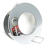 8 x Halogen Einbauleuchte/Badstrahler/Spot Aqua IP65 in verschiedenen Farben (frei wählbar) inklusive Halogenleuchtmittel GU10 in 20 Watt (chrom)
