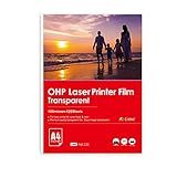 Inkuway OHP Folien A4 120 Blatt Overheadfolien Transparent Laserdrucker Overhead Project Film