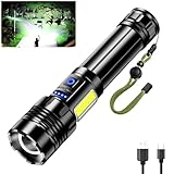 Glarylight Taschenlampe LED Aufladbar,500000 Lumen Extrem Hell Starke Taschenlampen USB Mit COB Arbeitsleuchte und Lange Betriebsdauer Mit 9 Modi & Wasserdicht,Zoombar,Flashlight FüR Outdoor Camping