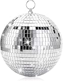 15CM Spiegelkugel,Discokugeln mit hängendem Ring,Silber DiscokugelDiscokugel Deko Aufhängen,ideal für Partys oder DJ-Lichteffekt,Weihnachtsfoto-Requisiten