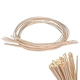 Inscrip 100 Stück Peddigrohr Staken, 3 mm Flechtmaterial Peddig,Duftstäbchen,Peddigrohr Staken,Flechtmaterial RaumduftRattanstäbchen,für Heimwerker, Rundholz Holzstab zum Basteln,für Raumduft (30cm)
