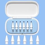 6 Stück Spitzen Ersatz für Apple Pencil 1/2/Pro Generation, Hochempfindliche Ersatzspitzen und Präziser Steuer Stift/Eingabestift Nib für iPad Pencil (D-6 Stück Mit Blauer Box)
