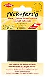 Kleiber flick und fertig, selbstklebender Flicken, Risse, Löcher, dünne Stellen einfach zukleben, Nylon zuschneidbar, schwarz (25 x 5,8 cm)