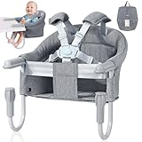 Orzbow Tischsitz Baby mit 5-Punkt-Sicherheitsgurt,Wasserdicht Tischsitz Faltbar Babysitz mit Schultergurt-Polstermatten,Hinterlasse Keine Spuren,Waschmaschinenfest,Ideal für zu Hause und Unterwegs