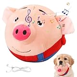 JOAAZAR Interaktives Hundespielzeug Schwein, Aktives Bewegliches Haustier, Bewegendes Hundespielzeug, USB Wiederaufladbare Aktives Bewegendes Haustier Plüschspielzeug, Waschbare,Sound Elektronisches