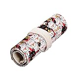 Boodtag Roll-up-Canvas-Federmäppchen für Künstler, Studenten, tragbare Stifttaschen (bedruckt, 48 Stück)