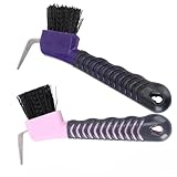 UPKOCH PferdebüRste Hufkratzer FüR Pferde 2 StüCk HufreinigungsbüRste Mit Rutschfestem Kunststoffgriff Reitwerkzeug FüR Stall Und Weide PferdepflegebüRsten（Zufällige Farbe）
