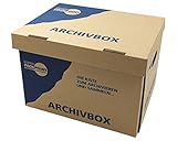 20 Stk. Archivbox Lagerbox 400x320x290mm extrem stabil, bis 250kg stapelbar/Ausführung: Braun mit Beschriftung'Archivbox'