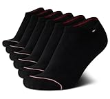 Tommy Hilfiger Damen Socken – Leichte No Show Socken (6er-Pack), Schwarzer Streifen, 36.5-43 EU
