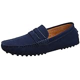 Jamron Herren Wildleder Penny Loafers Gemütlich Fahrende Schuhe Mokassin Slippers Marineblau 2088 UK9.5/EU44