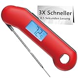 ThermoMaven F1 Turbo Digitales Fleischthermometer –0,5s Sofortanzeige Grillthermometer, ±0,3℃ Genau Thermometer Kochen, IP67 Wasserdicht Magnetische Thermometer Kochen, Flaschenöffner Braten BBQ Grill