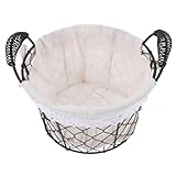CHILDWEET Aufbewahrungskorb Obstschale Weidenkörbe runden Weidenkorb mit Deckel Drahtkörbe Obstkorb Eierkörbe aus Draht für frische Eier böhmisches Blumenkorb Eierkorb Baumwolle Black