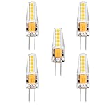 BBPM Leuchtmittel G4 LED 37 mm 3 W dimmbar, Kaltweiß 6000 K AC/DC 12 V LED-Lampen G4 entspricht 30 W Halogen, ohne Flackern, für Ihre Kronleuchter, Stehlampe, 5 Stück, Day Light 4000 K, 3 W