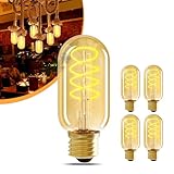 NUODIFAN Edison Vintage Dimmbar Glühbirne, Edison Glühbirne E27 LED Warmweiss Lampe leuchtmittel e27 Glühbirne, T45 Antike LED Birne, Dekorative Energiesparlampe