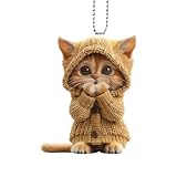Auto-Anhänger zum Aufhängen, Rückspiegel-Dekoration, kompakte Form, 2D-Acryl-Dekor, hängende Innendekoration, niedliche Katzen, Auto